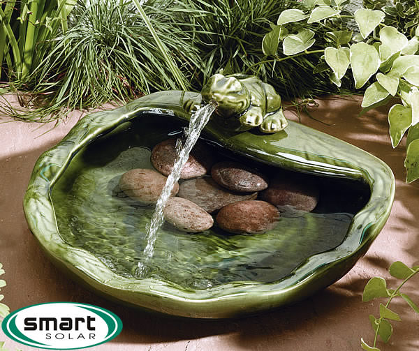 Large image of Smart Solar - Solar Frog Ceramic Water Feature