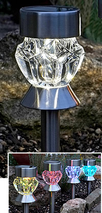 Smart Solar - Crystal Stainless Steel Stake Lights (4 Pack)