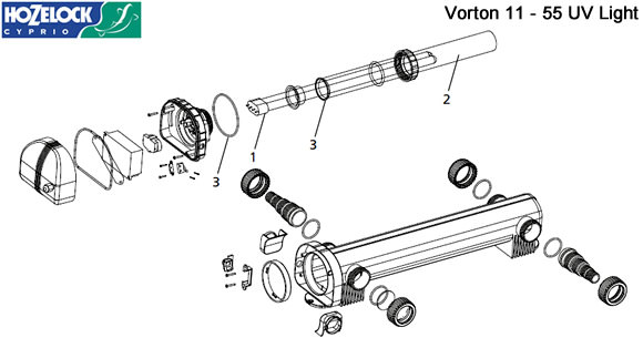 Hozelock Vorton 11 - 55 Ultra Violet Light Spare Parts