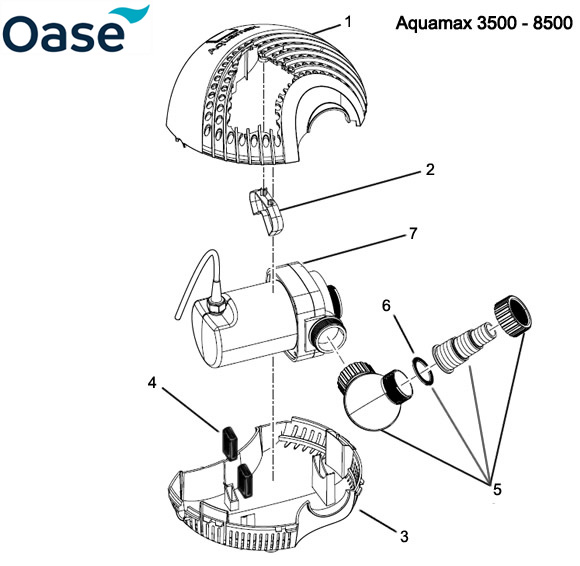 Oase Aquamax 3500 - 8500 Pond Pump Spare Parts