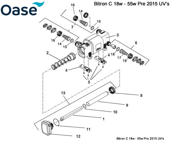 Oase Bitron C 18w - 55w UV Spare Parts
