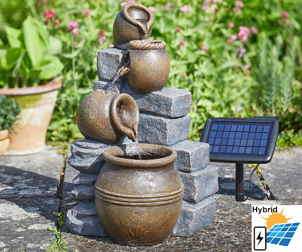 Large image of Smart Solar - Pot Fallls Hybrid Solar Power Water Feature
