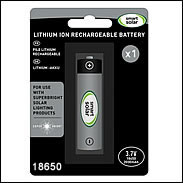 Smart Solar - Replacement - 3.7V li-ion 18650 2000mAh Rechargeable Battery