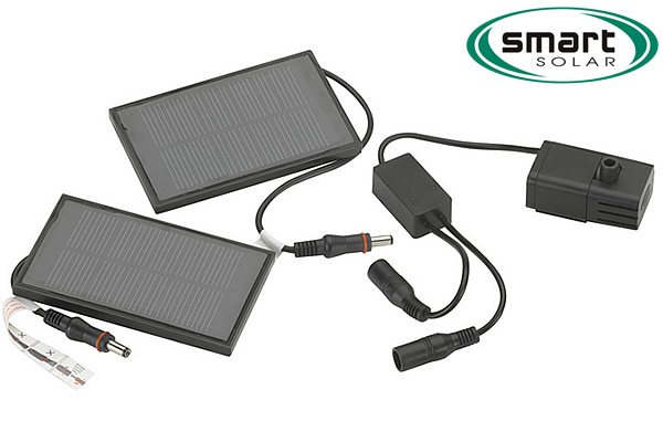 Large image of Smart Solar - Twin Cable Solar Pump and Twin Panel Kit for Umbrella Fountains - 2030PKS