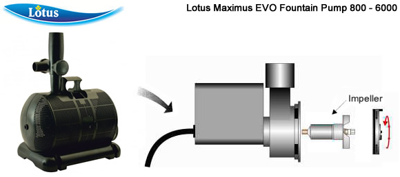 Lotus Maximus EVO Fountain Pump 800 - 6000 Spares Spare Parts