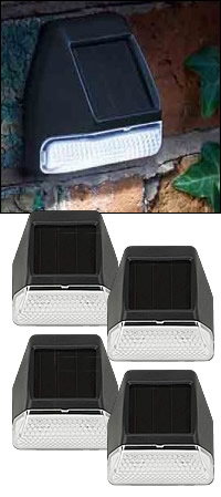 Smart Solar - Mini Solar Fence, Wall or Post Light (3 Lumens) - Pack of 4