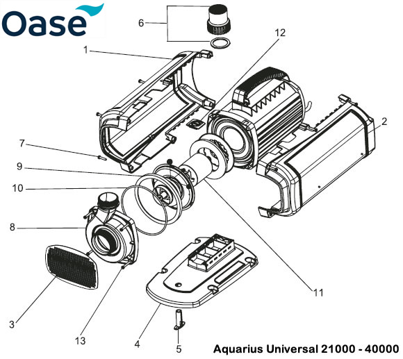 Oase Aquarius Universal 21000 - 40000 Expert (Profinaut) Fountain Pump Spare Parts