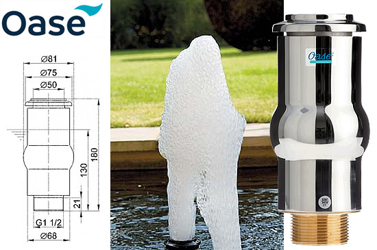 Large image of Oase Extra Large Foam Jet Fountain Head - Schaumsprudler 55-15e - 1 Inch Thread (50987) - NND