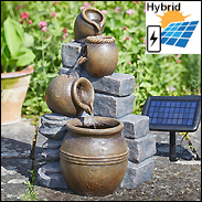 Pot Falls Hybrid Solar Power Water Feature