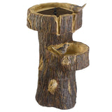 Treetrunk Solar Birdbath Water Feature